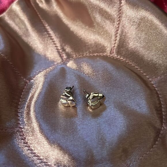 Faux silver pierced earrings. - Picture 4 of 4